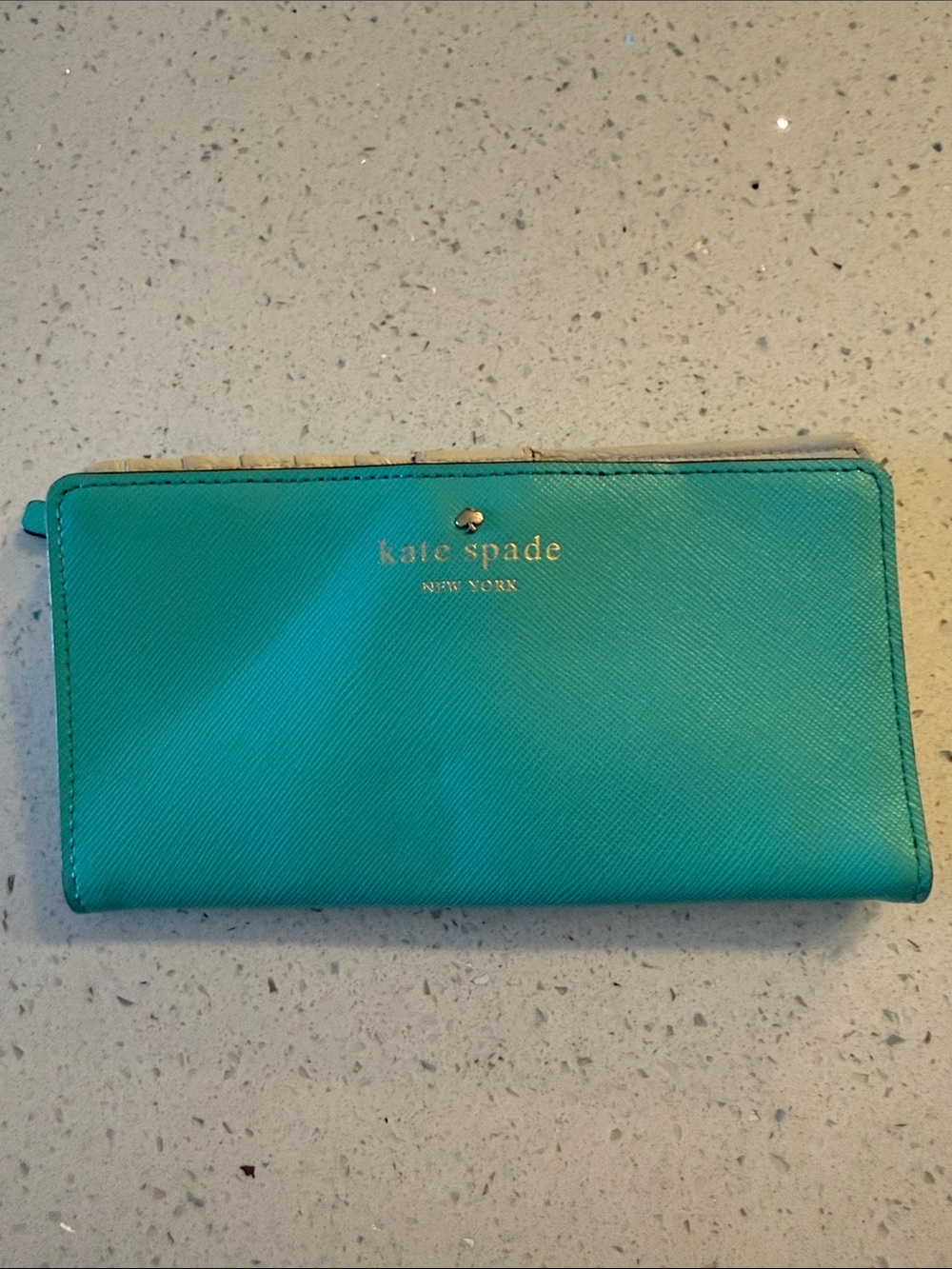 kate spade Teal Saffiano Wallet